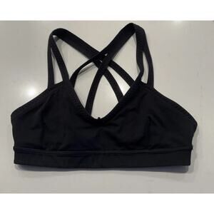 Lululemon Black Sportsbra Women’s Size 4 Strappy Back Gym Run Yoga READ